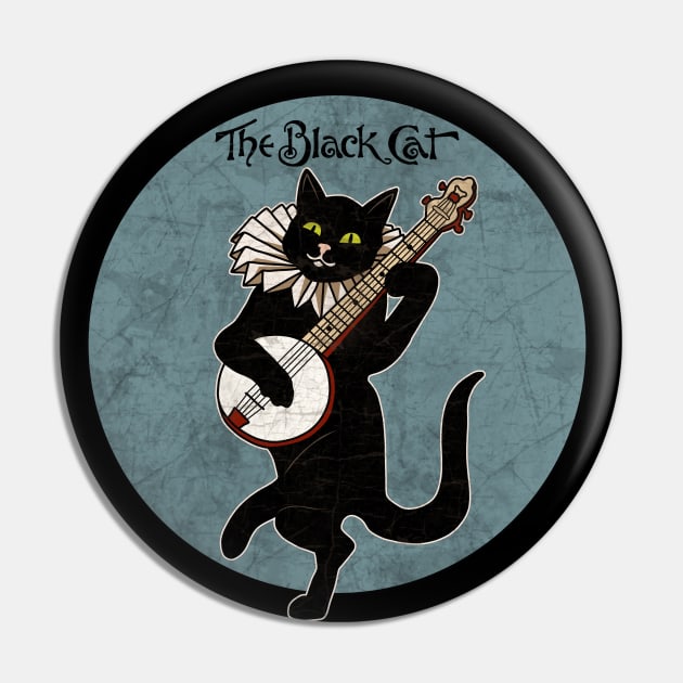 Vintage Cat Playing Banjo Pin by valentinahramov