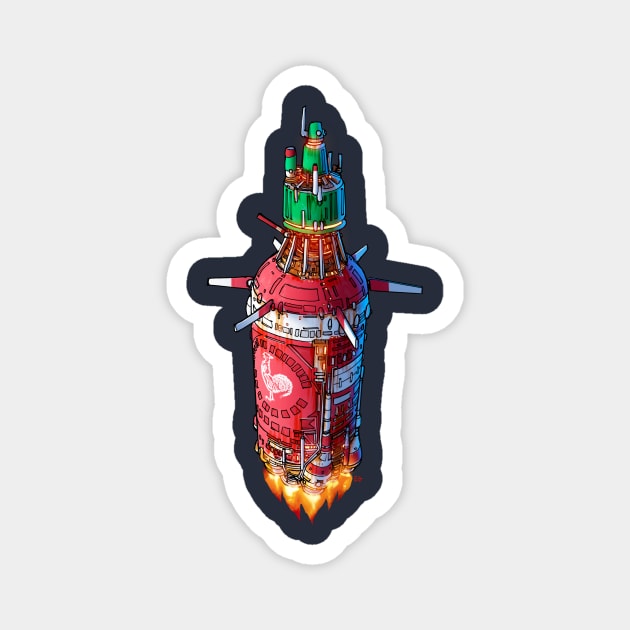 Sriracha Ship Magnet by spacegoose