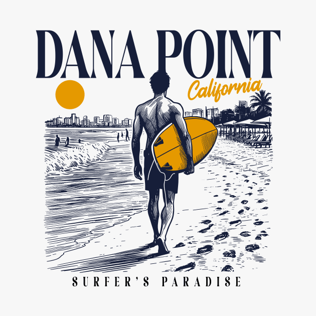 Vintage Surfing Dana Point, California // Retro Surfer Sketch // Surfer's Paradise by Now Boarding