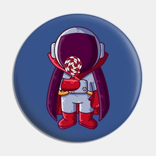 Cute Astronaut Dracula Vampire Halloween Cartoon Pin