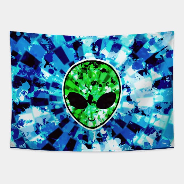 Acid Wash Alien Tie-Dye Tapestry by BigTexFunkadelic