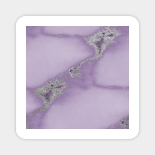 Massimo violet marble - silver Magnet