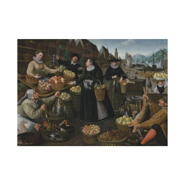 A Fruit and Vegetable Stall Above the Weinmarkt in Frankfurt (Allegory of Autumn) by Lucas van Valckenborch and Georg Flegel by Classic Art Stall