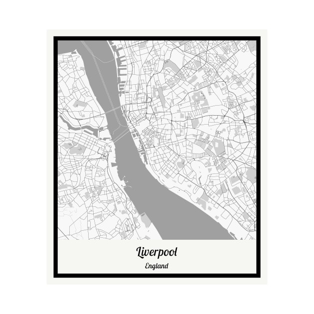 Map of Liverpool - England by AeTDesignPT