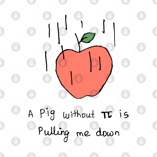 Gravity pulling down apple science funny illustration by HAVE SOME FUN