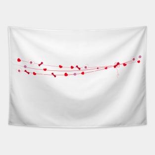 Happy Valentine's Day red hearts diamonds Tapestry