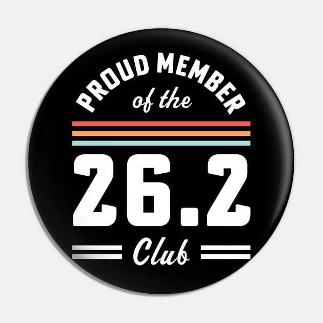 First Marathon 26.2 Club Marathoner Retro Runner Pin by PodDesignShop