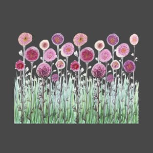 Abstract flower garden Watercolor artwork T-Shirt