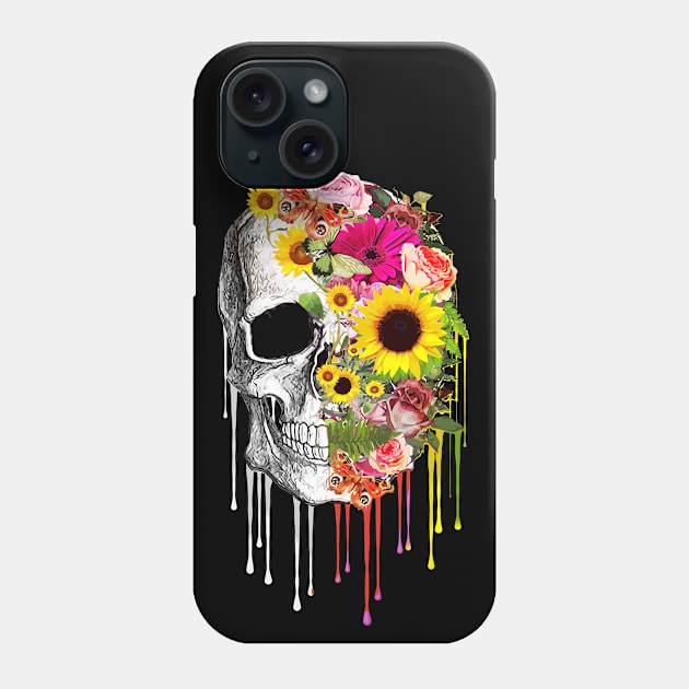 Floral Skull 20 Phone Case by Collagedream