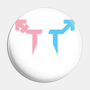 T4T  Symbol - Trans Love - NO BACKGROUND Pin