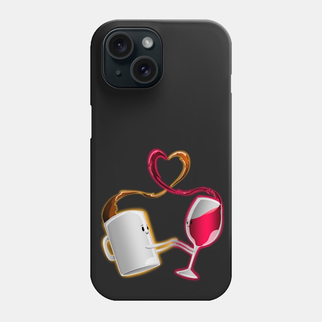 A Dance of Coffee and Wine Phone Case by WeFlaps Comics Merch