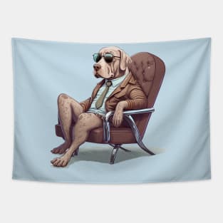 Weimaraner The Bounty Hunter Relaxing After a Hard Day Tapestry