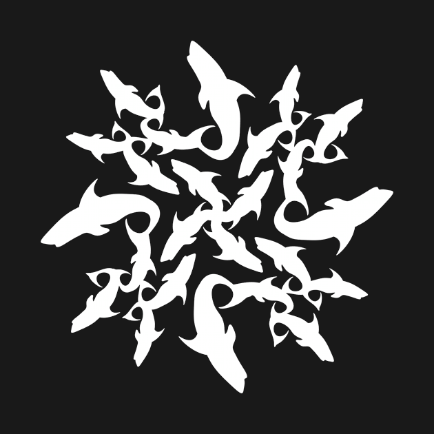 shark circle (white) by hamiltonarts