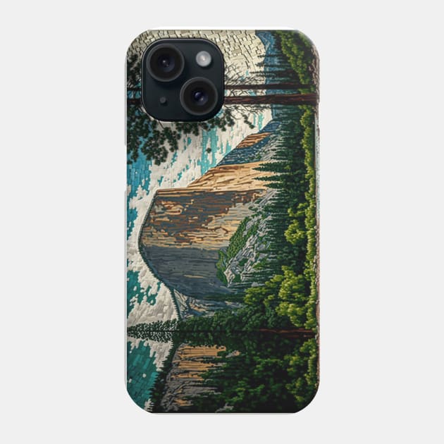 Mosaic Yosemite National Park Landscape | Half Dome | El Capitan Phone Case by Motif Mavens