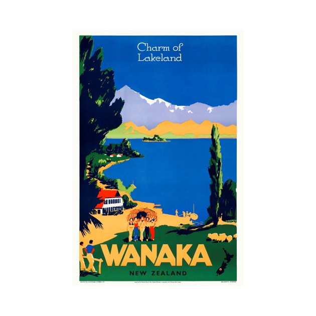 Wanaka New Zealand Vintage Poster 1930s by vintagetreasure