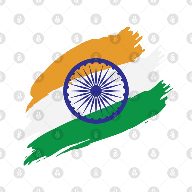 India Flag in Tricolor with Ashoka Chakra Desi Indian by alltheprints