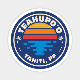 Retro Teahupo'o Tahiti Vintage Beach Emblem Magnet