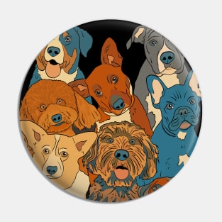 Colorful Dogs Pin