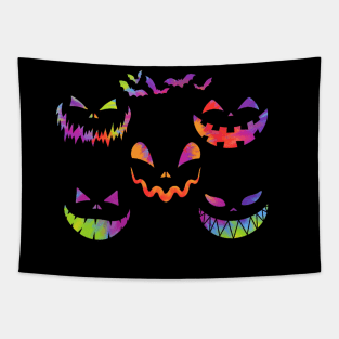 Tie dye halloween faces Tapestry