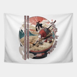 Martial Arts Ramen Noodles Fusion Samurai Warrior Tapestry