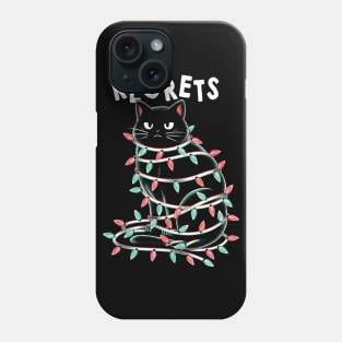 Black Cat Tangled Up on Christmas Lights by Tobe Fonseca Phone Case