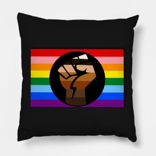 Black LGBTQ+ Pride Flag Pillow
