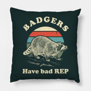 Badgers have bad reputation Pillow