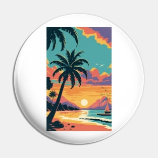 Sunset at the beach Pin