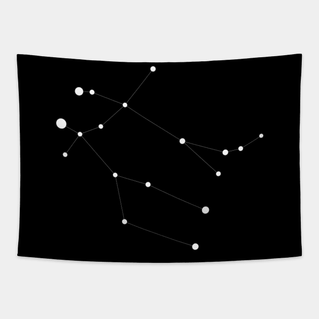 Gemini - Minimalist Zodiac Art Tapestry by Constellations