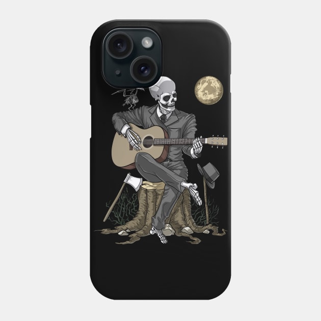 Skeleton Guitar Player Phone Case by underheaven