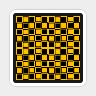 yellow and black op art pattern Magnet