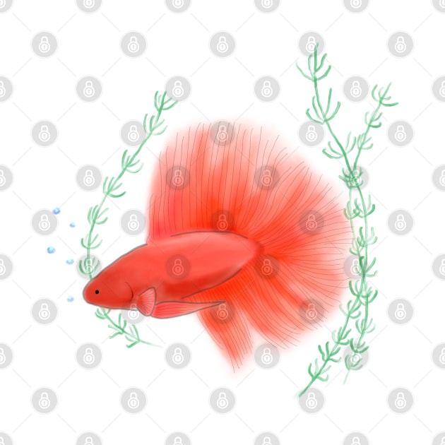 Betta Fish Red 2 by Marinaaa010