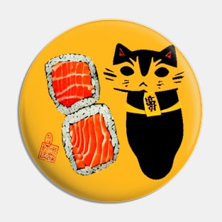 Cat with Sushi Pin