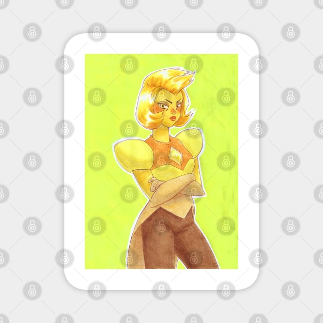 Yellow Diamond Magnet by KaylaNostrade