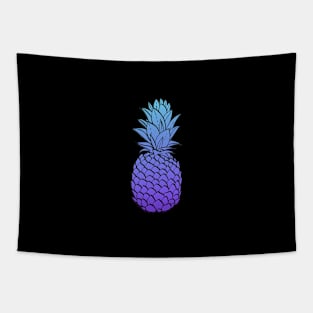 Cute Pineapple Sweet Fruit Midnight Blue Shade Black Color Tapestry