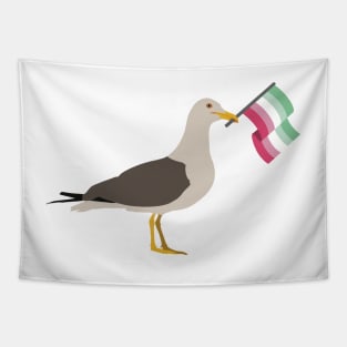 Seagull Holding Abrosexual Pride Flag Tapestry