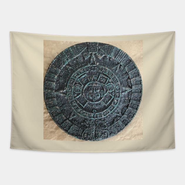 Mayan Calendar / Aztec Sun Stone from Mexico and Central America Tapestry by djrunnels