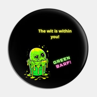 Neon Green Slime Delight: A Captivating Design in a Miniature Bucket Pin