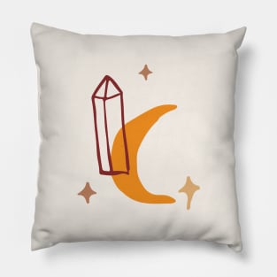 Aesthetics boho moon art Pillow