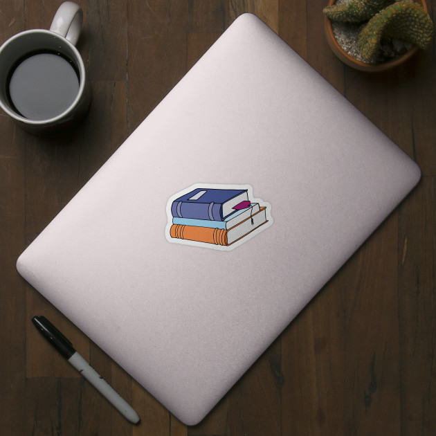 Stacked Books Stickers for Sale
