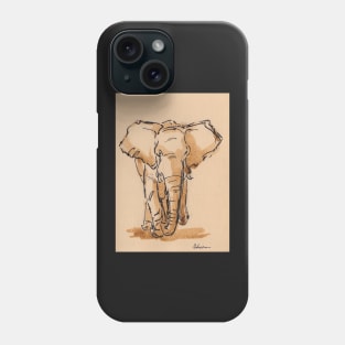 "Titan"  Elephant Ink Wash Painting #25 Phone Case