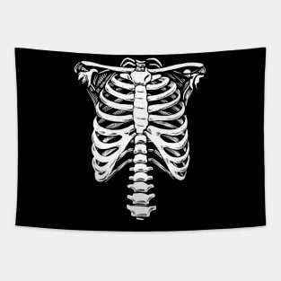 Ribcage Skeleton Costume Halloween Gothic Party Tapestry