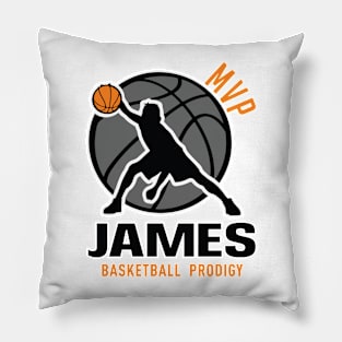 James MVP Custom Player Basketball Prodigy Your Name Pillow