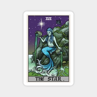 The Star Tarot Card Terror Tarot Edition - Siren Halloween Mermaid Magnet