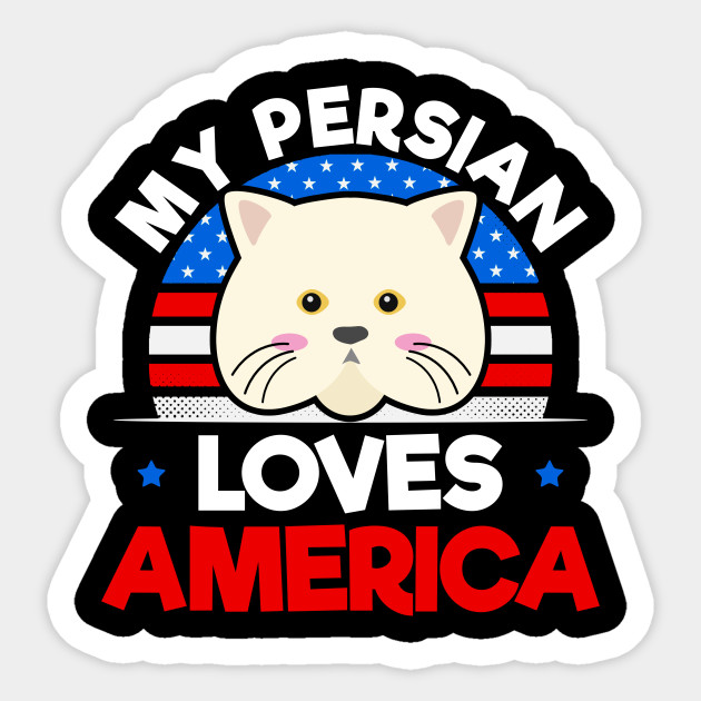 4th Of July Cat Shirt Vintage Retro Persian Gift 4th Of July