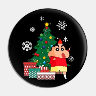 Crayon Shin Chan Around The Christmas Tree Pin