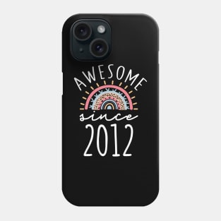 Awesome Since 2012 Born in 2012 Rainbow Leopard print 10th Birthday Gift Phone Case