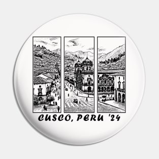 2024 Peruvian Cusco Peru Artistic Hand Drawn Style Pin