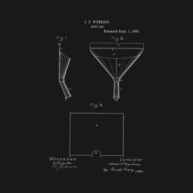 Dust Pan Vintage Patent Hand Drawing by TheYoungDesigns