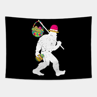 Easter Bigfoot Eggs Basket Tapestry